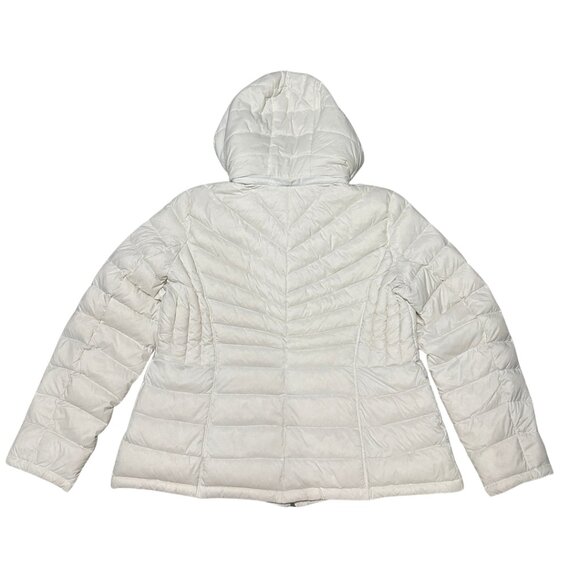 Michael Kors White Packable Down Puffer Winter Jacket With Carrying Bag Size XL - Picture 4 of 15